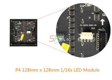 P4 128mm x 128mm 까만 LED를 가진 실내 발광 다이오드 표시 단위 1/16s 협력 업체